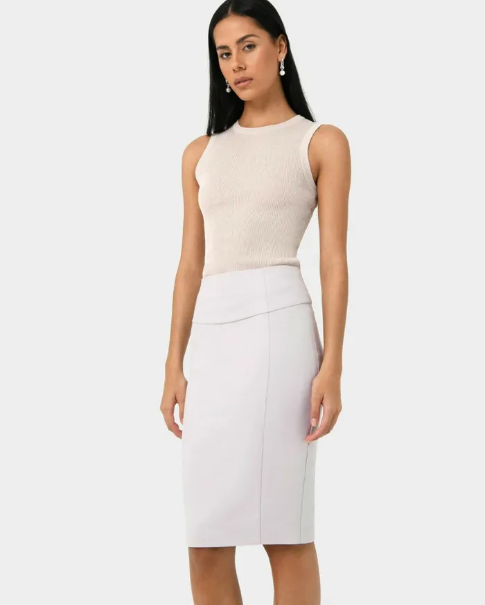 Forcast Safira Pencil Skirt Birchnavygreyblack Women Work Skirts