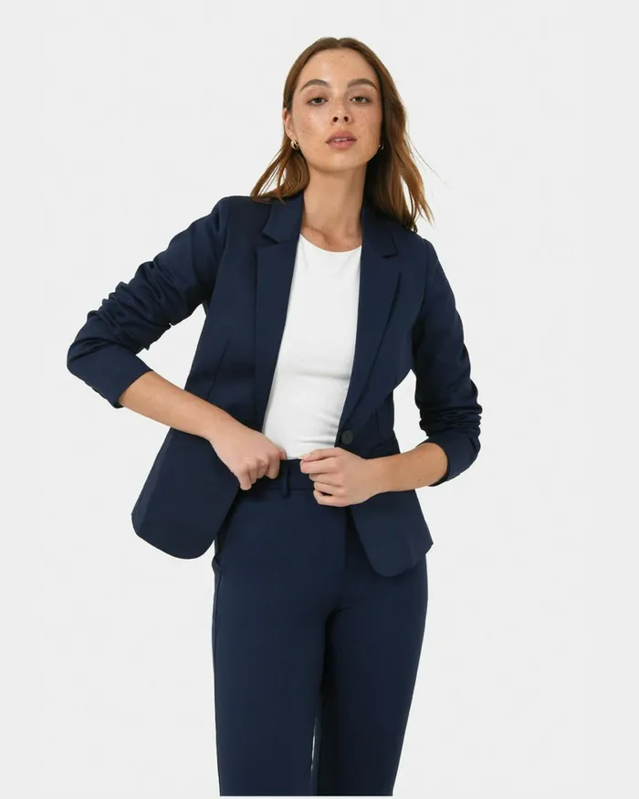 Forcast Safira Suit Jacket Birchivorynavygreyblack Women Jackets and Blazers