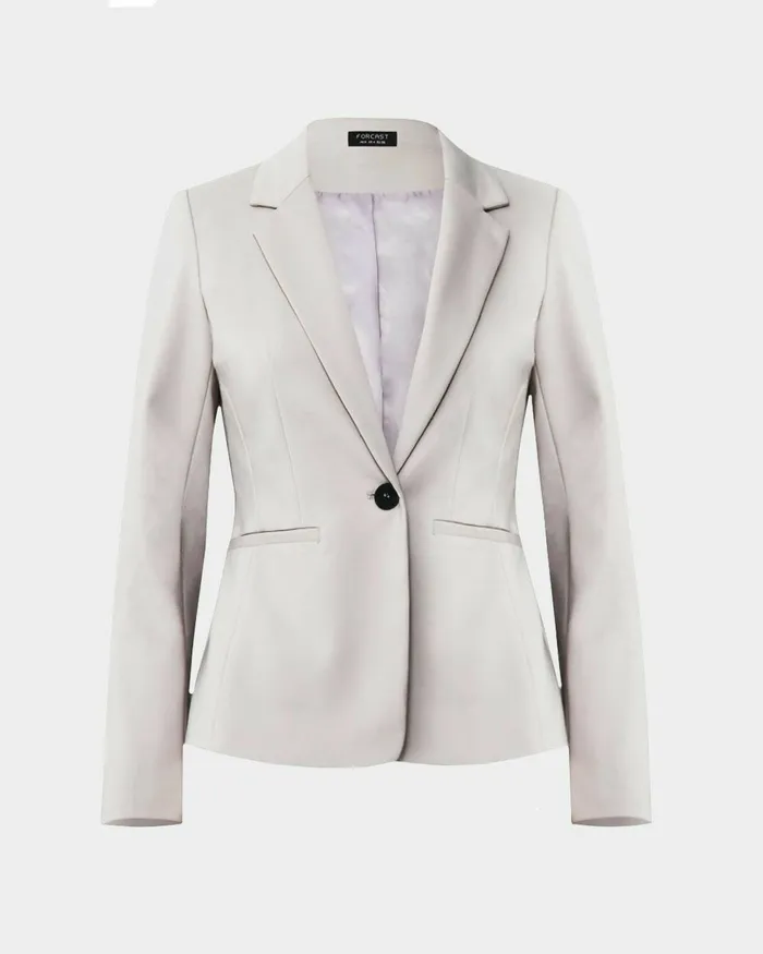 Forcast Safira Suit Jacket Birchivorynavygreyblack Women Jackets and Blazers