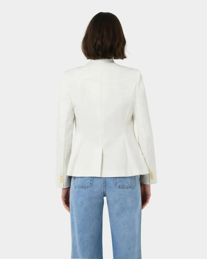 Forcast Safira Suit Jacket Birchivorynavygreyblack Women Jackets and Blazers