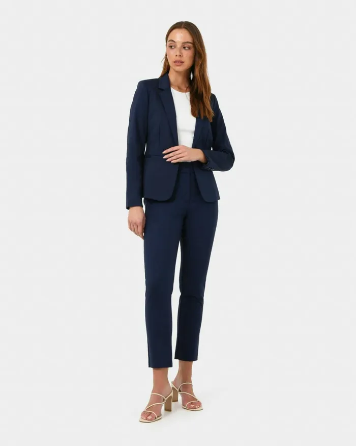 Forcast Safira Suit Jacket Birchivorynavygreyblack Women Jackets and Blazers
