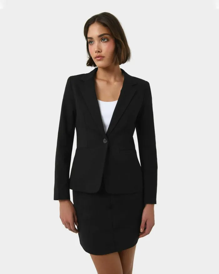 Forcast Safira Suit Jacket Birchivorynavygreyblack Women Jackets and Blazers
