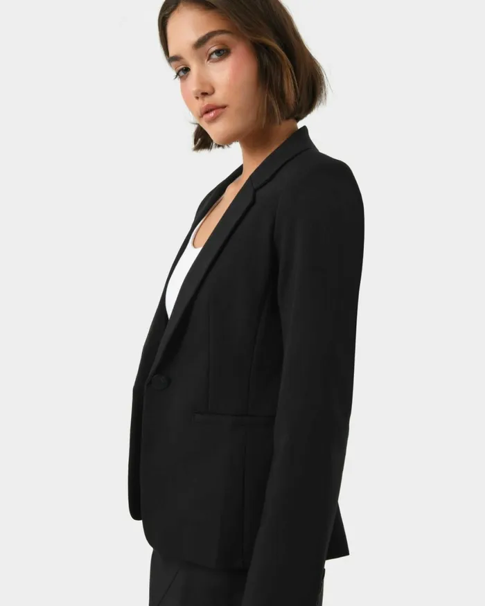 Forcast Safira Suit Jacket Birchivorynavygreyblack Women Jackets and Blazers