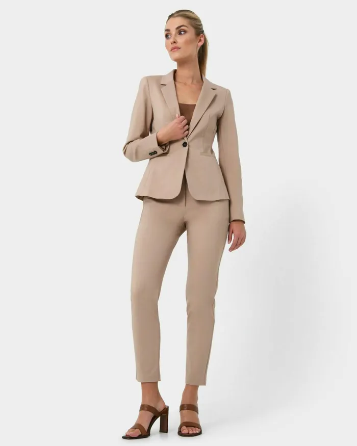 Forcast Safira Suit Jacket Birchivorynavygreyblack Women Jackets and Blazers