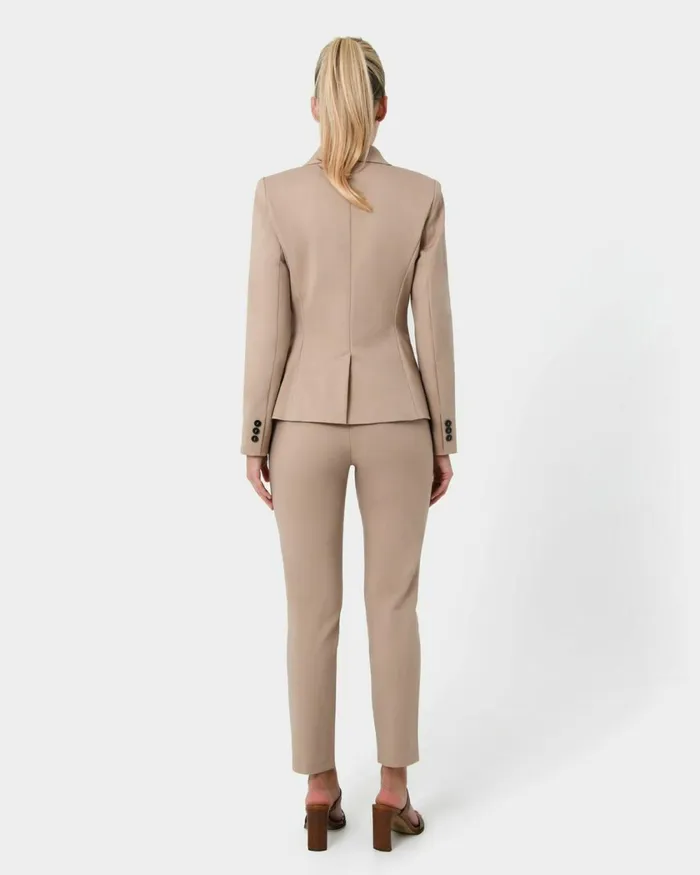 Forcast Safira Suit Jacket Birchivorynavygreyblack Women Jackets and Blazers