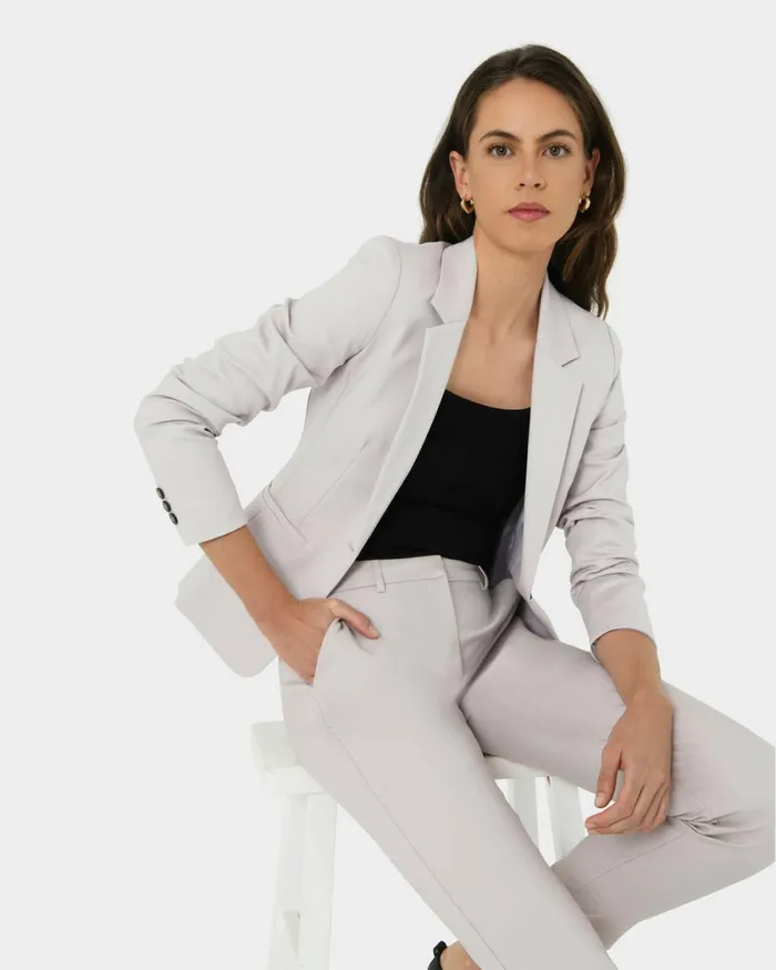 Forcast Safira Suit Jacket Birchivorynavygreyblack Women Jackets and Blazers