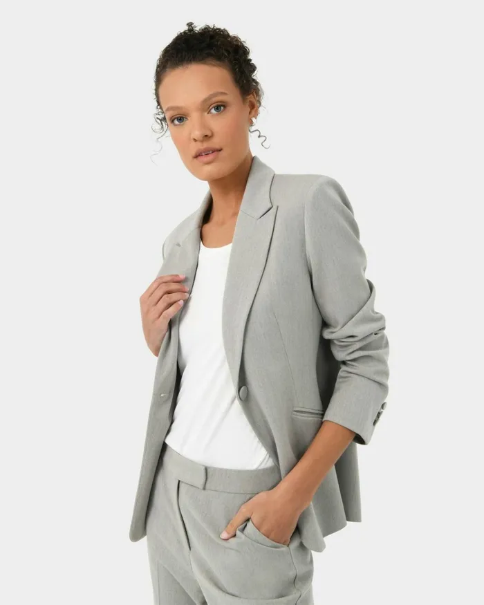 Forcast Santana Single Breasted Blazer Beige Women Jackets and Blazers