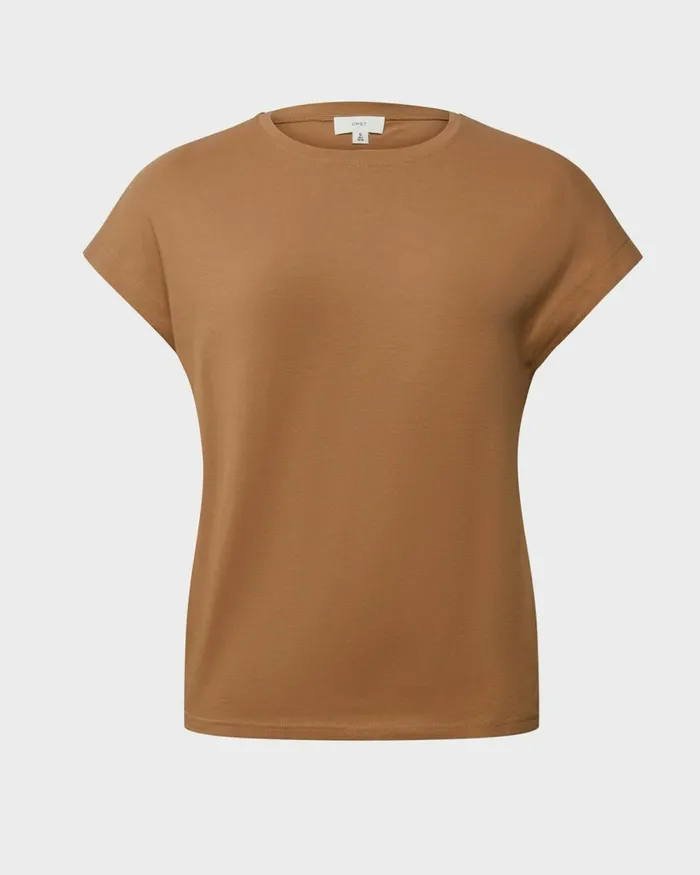 Forcast Sara Cotton Tee Tanivorymintblack Women TShirts and Tops
