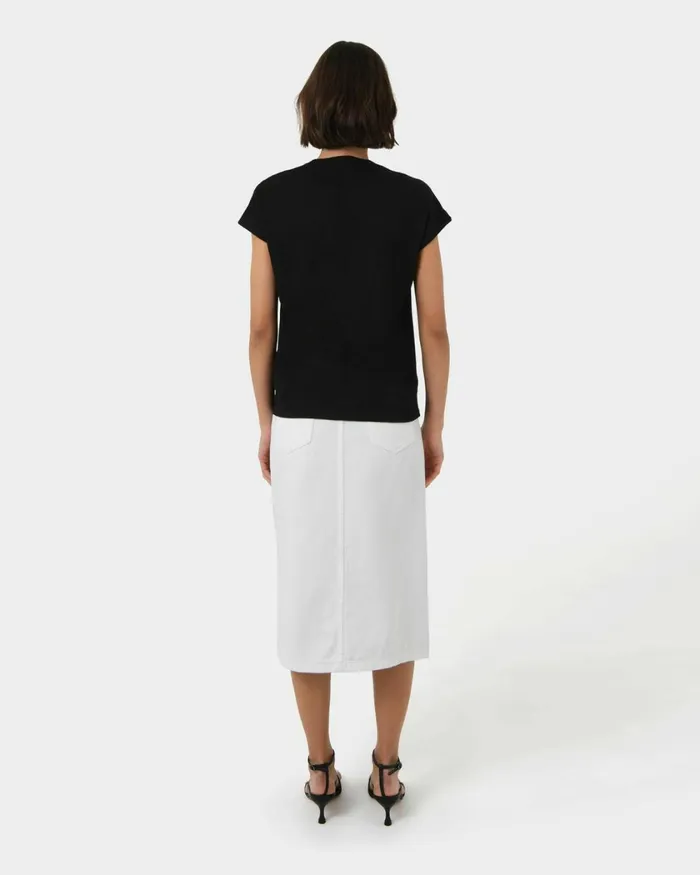 Forcast Sara Cotton Tee Tanivorymintblack Women TShirts and Tops