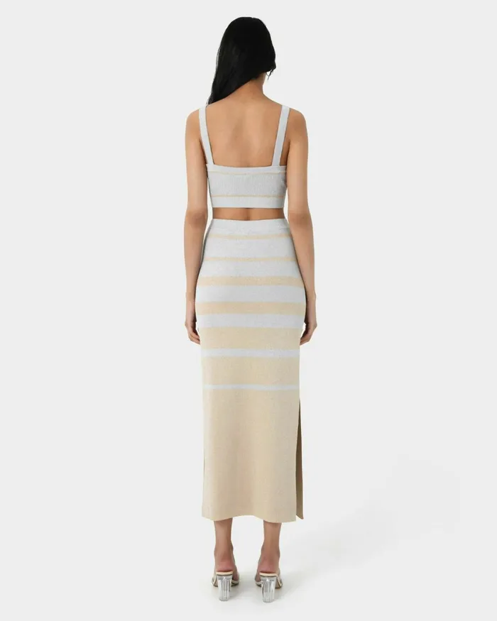 Forcast Shay Lurex Knit Skirt Multi Women Midi and Maxi Skirts