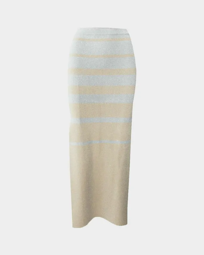 Forcast Shay Lurex Knit Skirt Multi Women Midi and Maxi Skirts