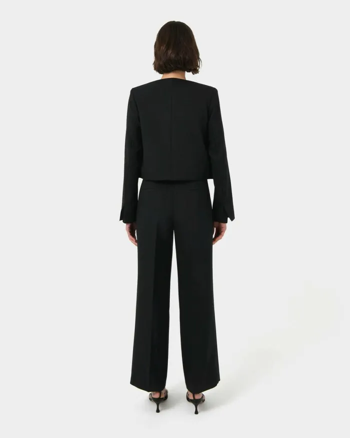 Forcast Sofia Cropped Blazer Black Women Long Sleeve Tops