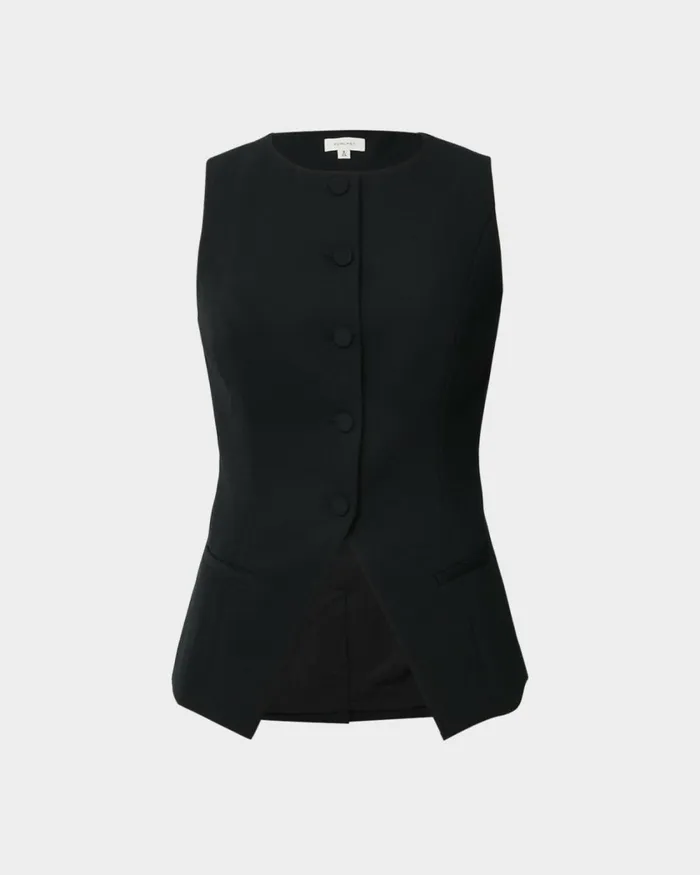 Forcast Sofia Longline Vest Ivorybaby Blueblack Women TShirts and Tops