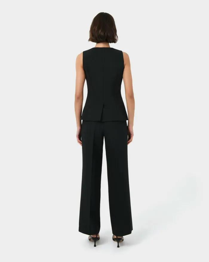 Forcast Sofia Longline Vest Ivorybaby Blueblack Women TShirts and Tops