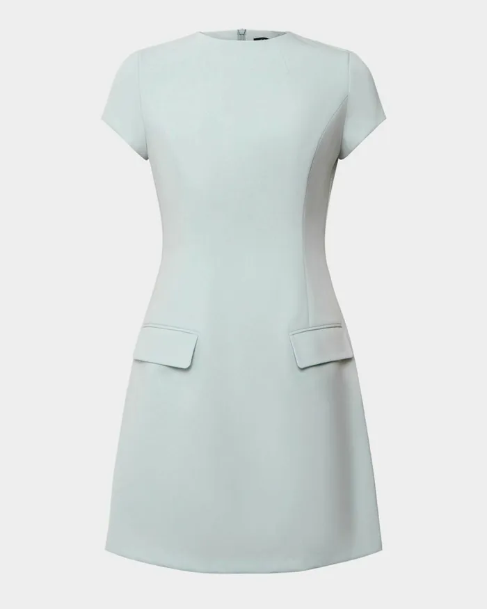 Forcast Sofia Panel Tailored Dress Baby Blueblack Women Mini Dresses