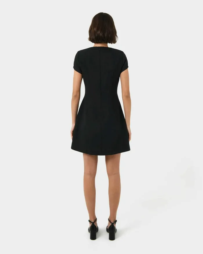 Forcast Sofia Panel Tailored Dress Baby Blueblack Women Mini Dresses