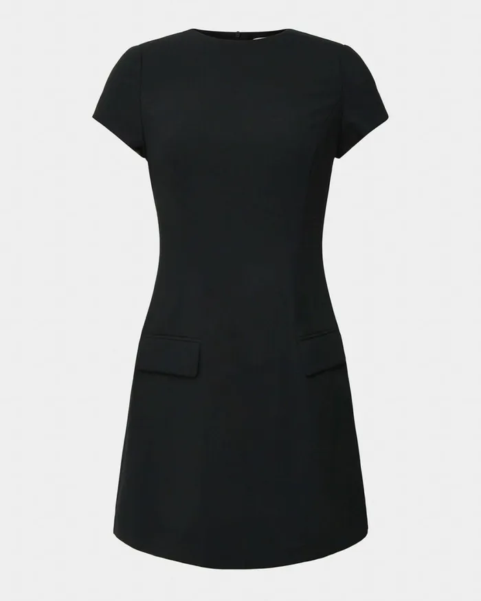 Forcast Sofia Panel Tailored Dress Baby Blueblack Women Mini Dresses