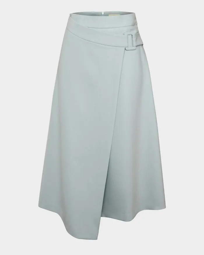 Forcast Sofia Wrap Midi Skirt Baby Blue Women Midi and Maxi Skirts