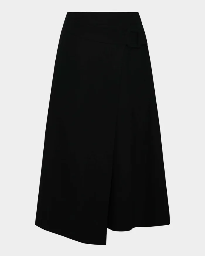 Forcast Sofia Wrap Midi Skirt Ivorybaby Blueblack Women Midi and Maxi Skirts