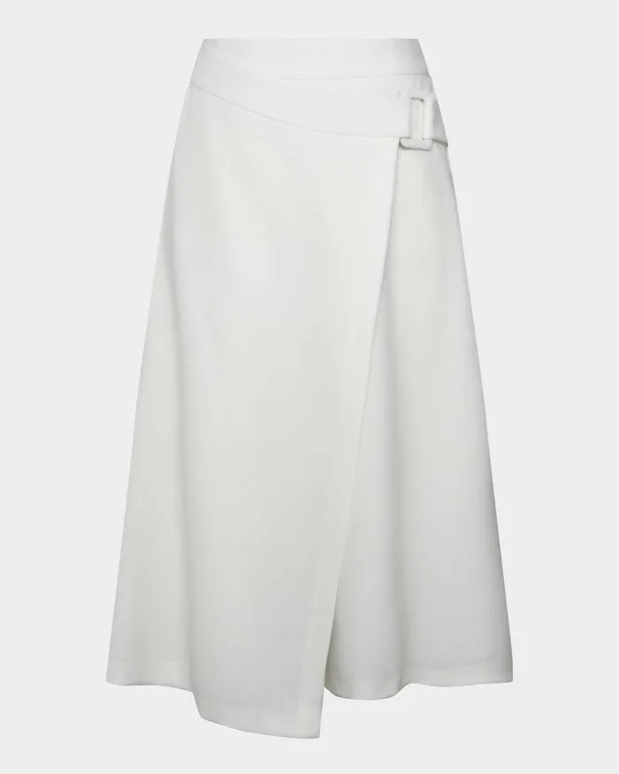 Forcast Sofia Wrap Midi Skirt Ivorybaby Blueblack Women Midi and Maxi Skirts