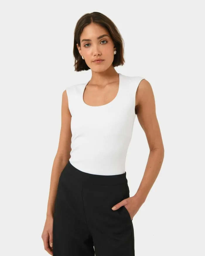 Forcast Soho Rounded Square Neck Top Light Camelivorynavyblack Women TShirts and Tops Forcast Soho Rounded Square Neck Top Light Camelivorynavyblack Women TShirts and Tops