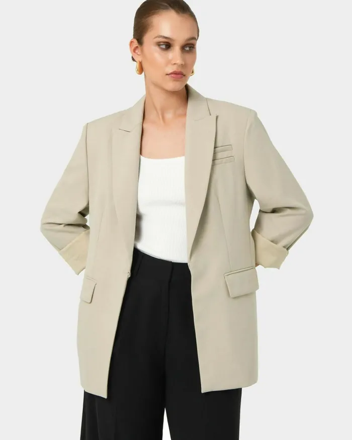 Forcast Sonique Tailored Blazer Sandblack Women Jackets and Blazers