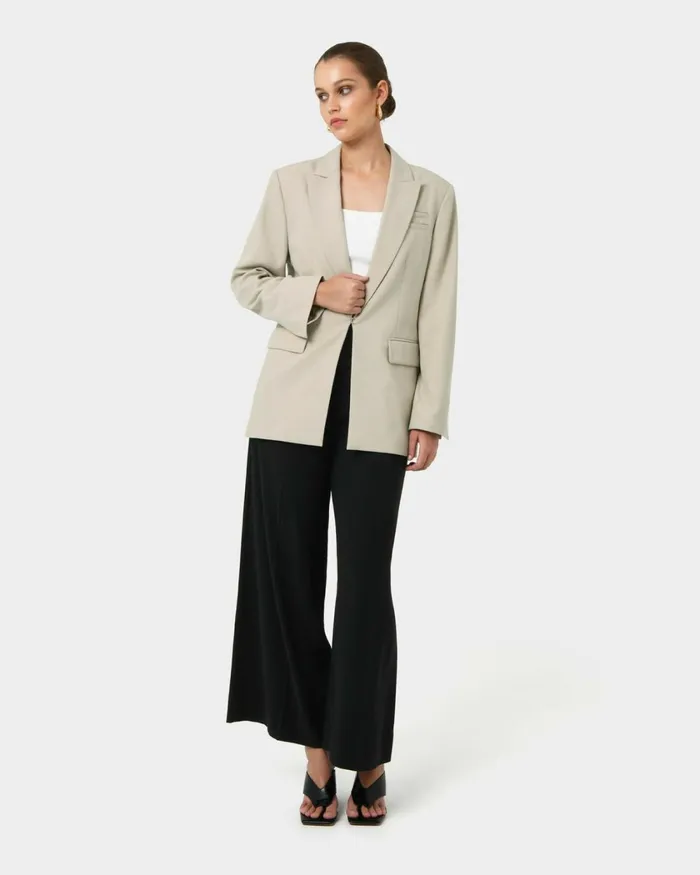 Forcast Sonique Tailored Blazer Sandblack Women Jackets and Blazers