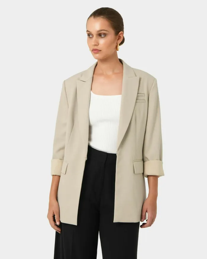 Forcast Sonique Tailored Blazer Sandblack Women Jackets and Blazers