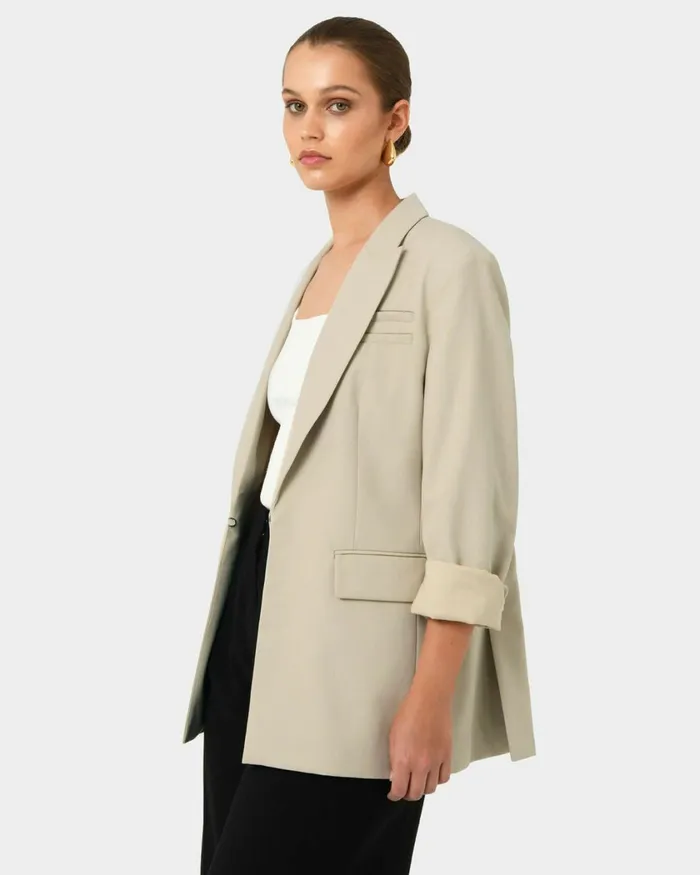 Forcast Sonique Tailored Blazer Sandblack Women Jackets and Blazers