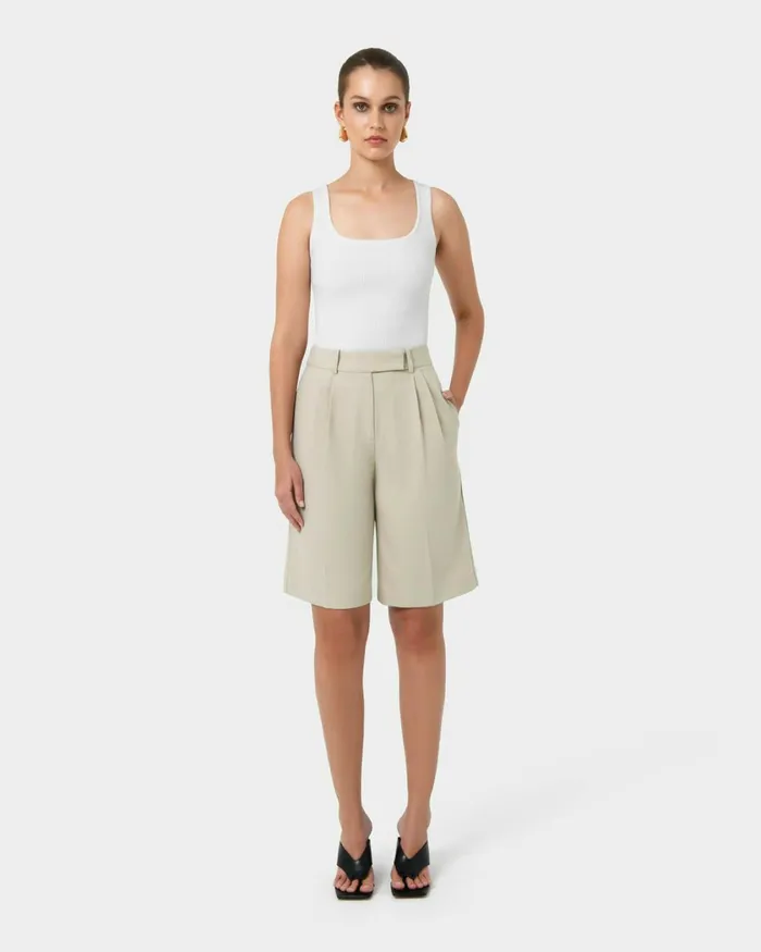 Forcast Sonique Tailored Short Sandblack Women Work Pants