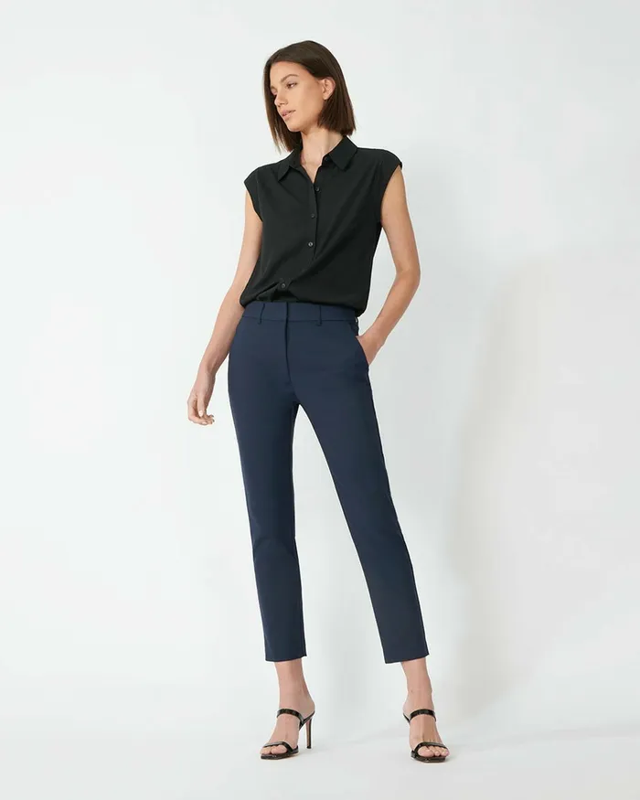 Forcast Stella HighWaist Trousers Navy Women HighWaisted Pants