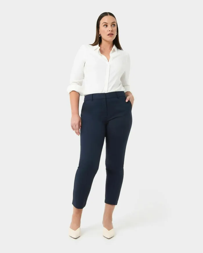 Forcast Stella HighWaist Trousers Navy Women HighWaisted Pants