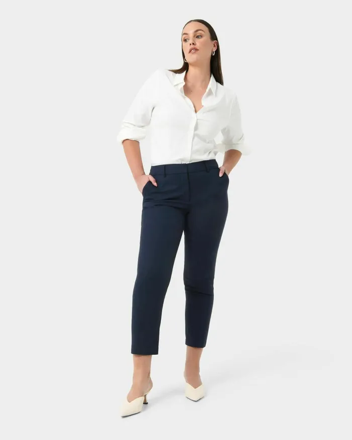 Forcast Stella HighWaist Trousers Navy Women HighWaisted Pants