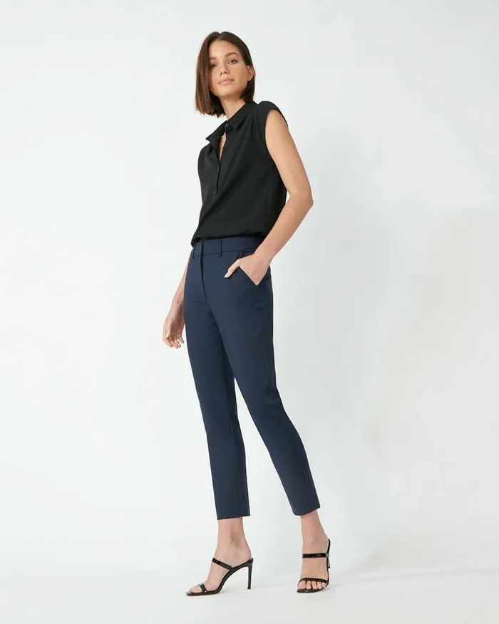 Forcast Stella HighWaist Trousers Navy Women HighWaisted Pants