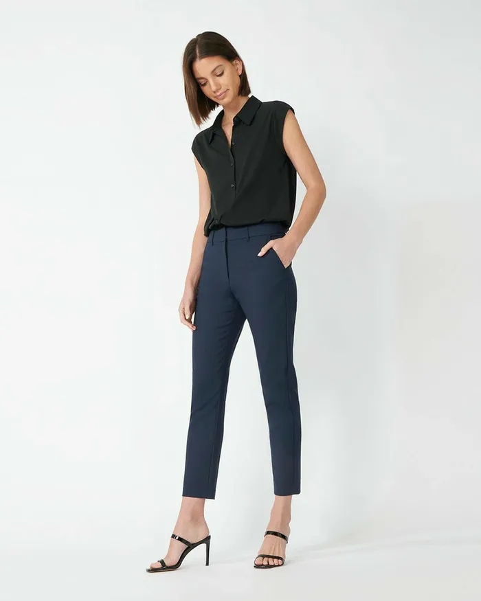 Forcast Stella HighWaist Trousers Navy Women HighWaisted Pants