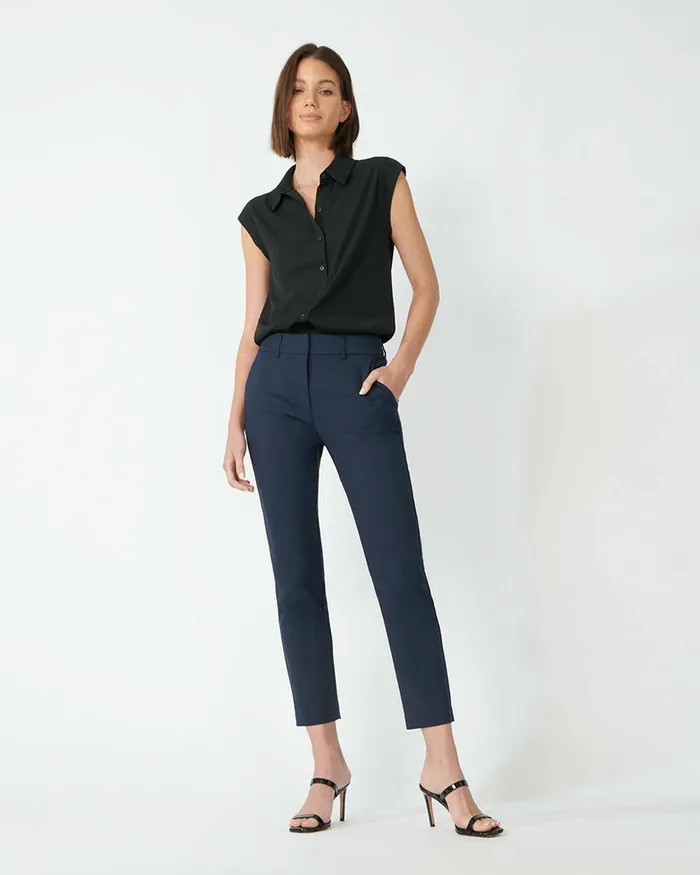 Forcast Stella HighWaist Trousers Navy Women HighWaisted Pants