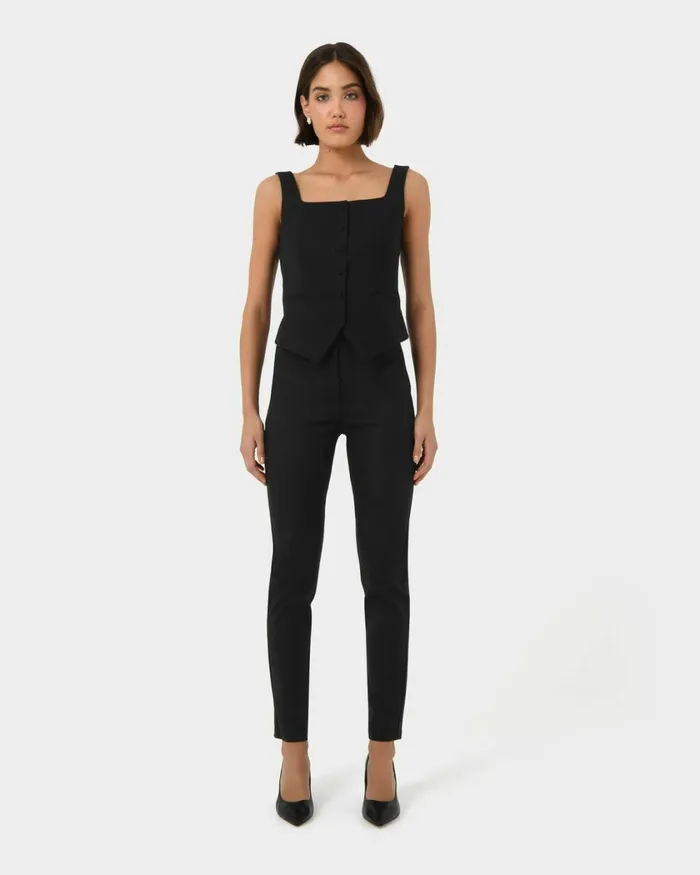 Forcast Stella Tall Trousers Navyblack Women HighWaisted Pants