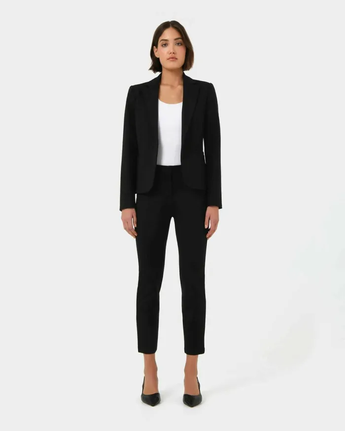 Forcast Sutton Single Breasted Blazer Black Women Jackets and Blazers