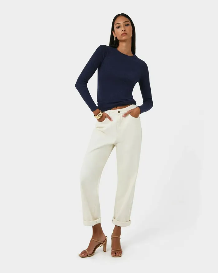 Forcast Tania Crew Neck Knit Walnuttobaccoivorynavygreycharcoalblack Women Petite Edit