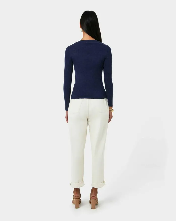 Forcast Tania Crew Neck Knit Walnuttobaccoivorynavygreycharcoalblack Women Petite Edit