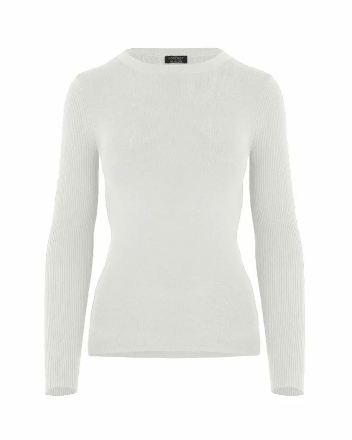 Forcast Tania Crew Neck Knit Walnuttobaccoivorynavygreycharcoalblack Women Petite Edit