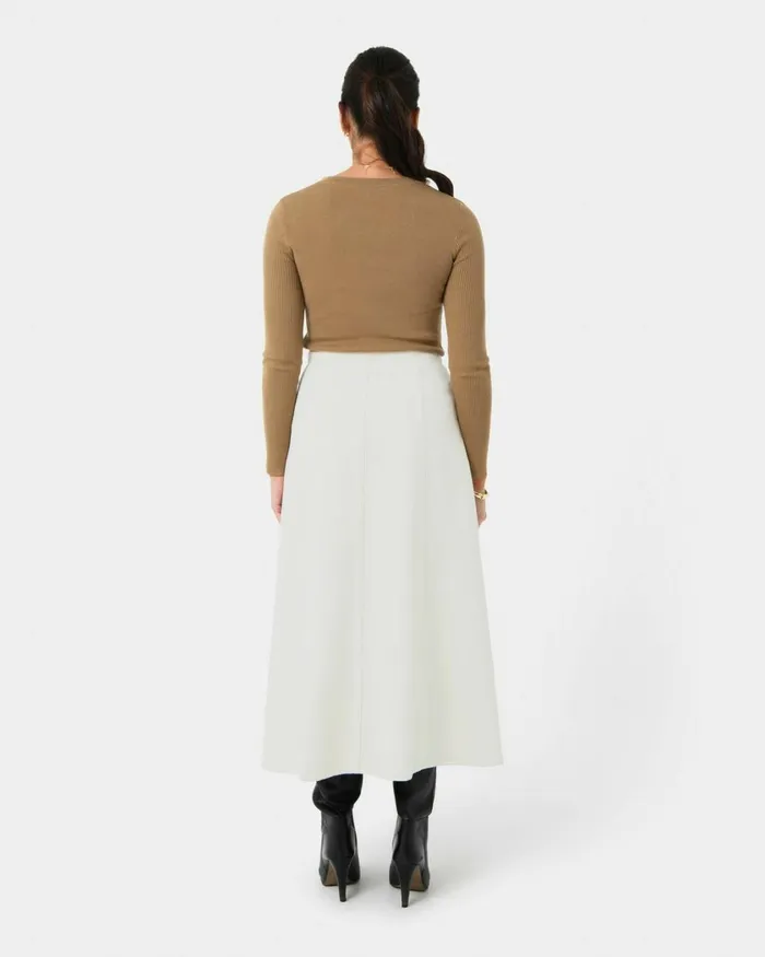 Forcast Tania Crew Neck Knit Walnuttobaccoivorynavygreycharcoalblack Women Petite Edit