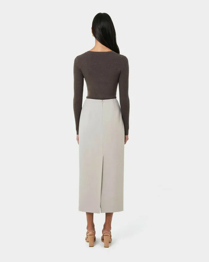 Forcast Tania Crew Neck Knit Walnuttobaccoivorynavygreycharcoalblack Women Petite Edit