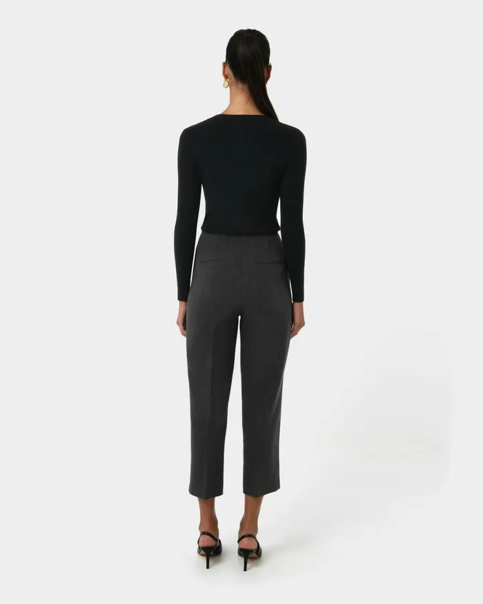 Forcast Tania Crew Neck Knit Walnuttobaccoivorynavygreycharcoalblack Women Petite Edit