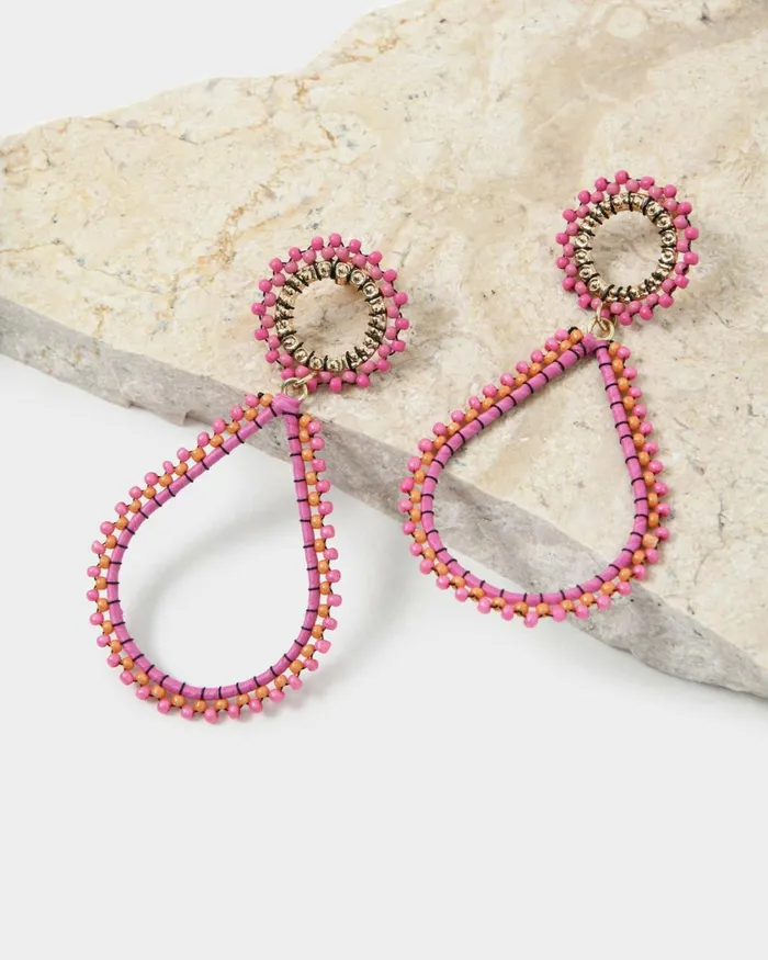 Forcast Tanya Beaded Earrings Pink Women Earrings