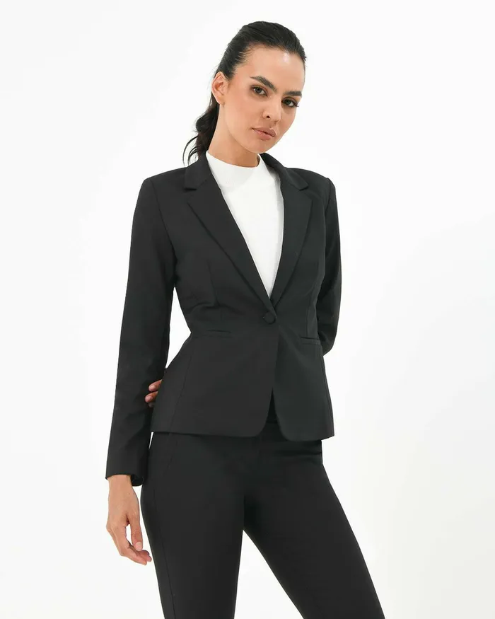 Forcast Taylor 2 Suit Jacket Stonenavylight Greyblack Women Jackets and Blazers