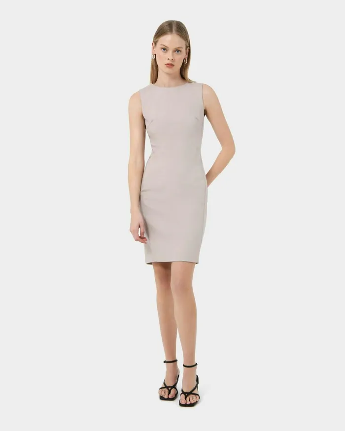 Forcast Taylor Fitted Dress Stonelight Birchnavymidnightlight Greyblack Women Work Dresses