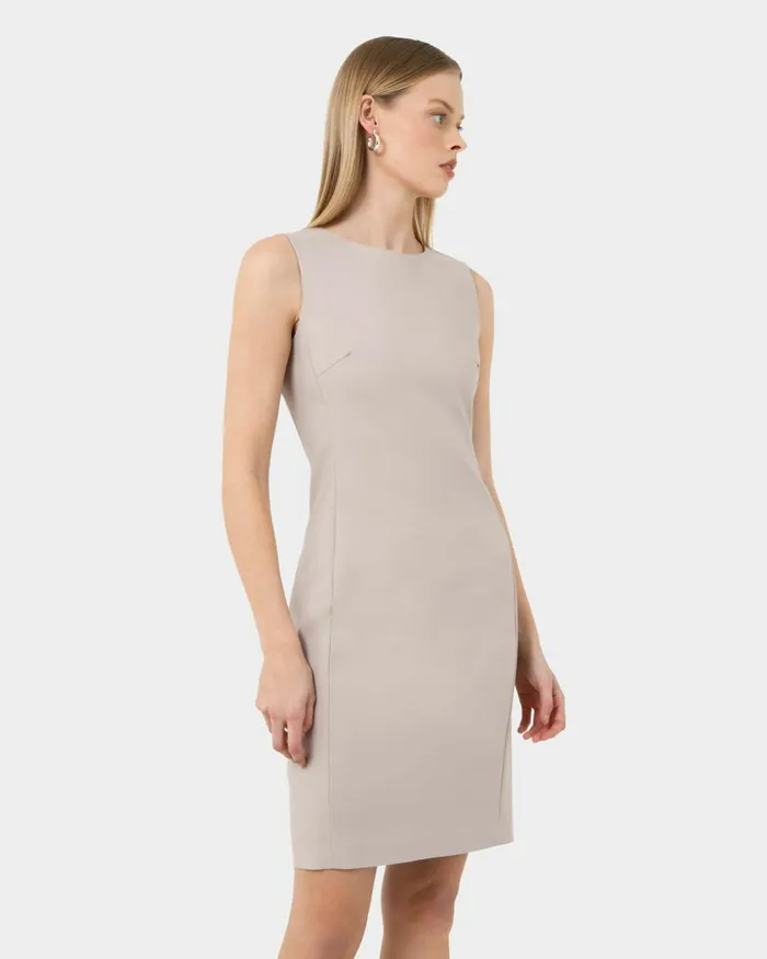Forcast Taylor Fitted Dress Stonelight Birchnavymidnightlight Greyblack Women Work Dresses