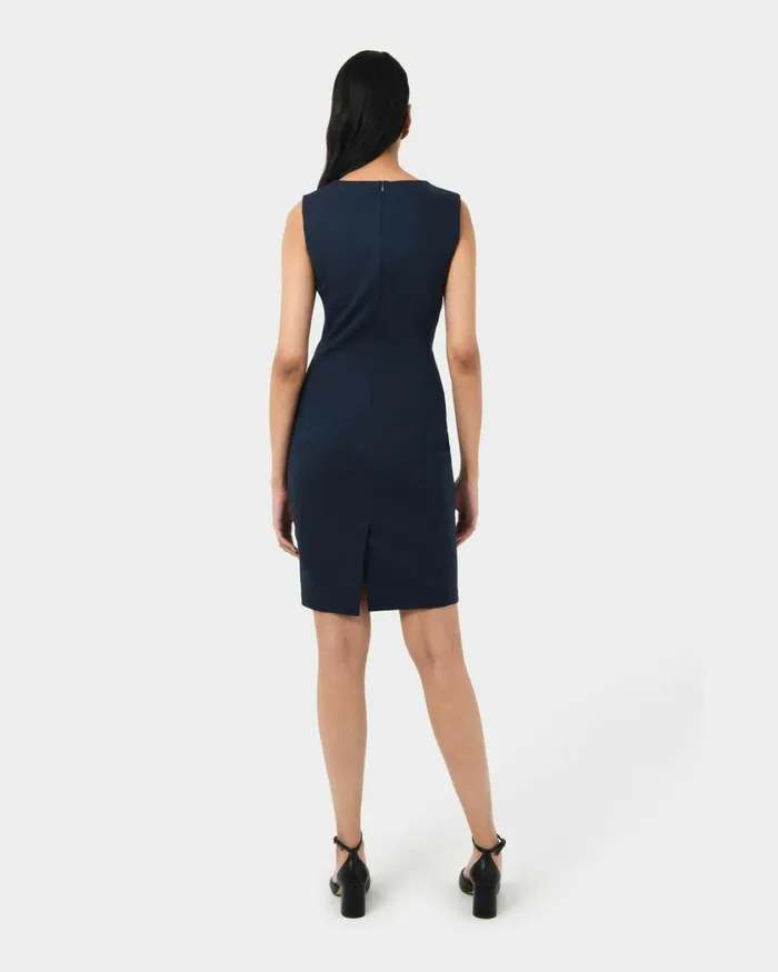 Forcast Taylor Fitted Dress Stonelight Birchnavymidnightlight Greyblack Women Work Dresses