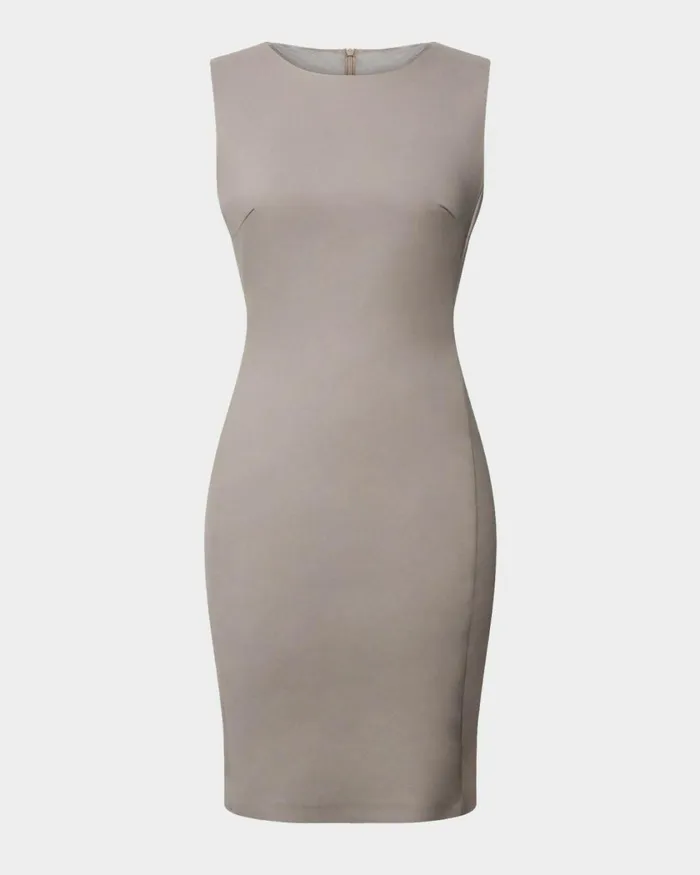 Forcast Taylor Fitted Dress Stonelight Birchnavymidnightlight Greyblack Women Work Dresses